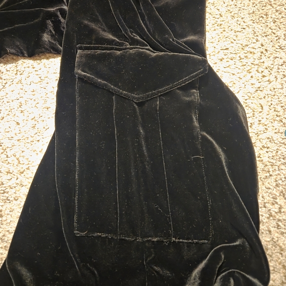 Johnny Was Zatima Silk Cargo Pant L65823-9 Black Velvet Velour Wide Leg Medium - Picture 12 of 14